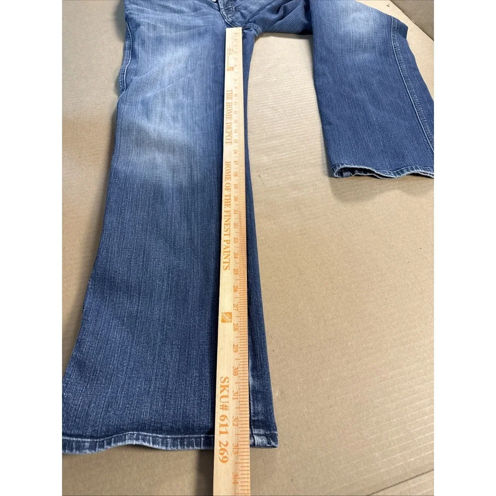 7 For All Of Man Kind Jeans Mens 32 Blue Dark Wash Relaxed Fit Button Fly USA
